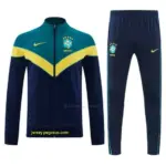 Brazil Teal&Navy Blue Full Zipper Jacket Tracksuit + Long Pants