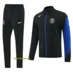 Chelsea Black Full Zipper Hooded Jacket Tracksuit + Long Pants