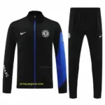 Chelsea Black with Blue Accents FULL Zipper Jacket Tracksuit +Long Pants