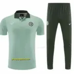 Chelsea Light Green Polo Training Shirt + Long Pants Tracksuit