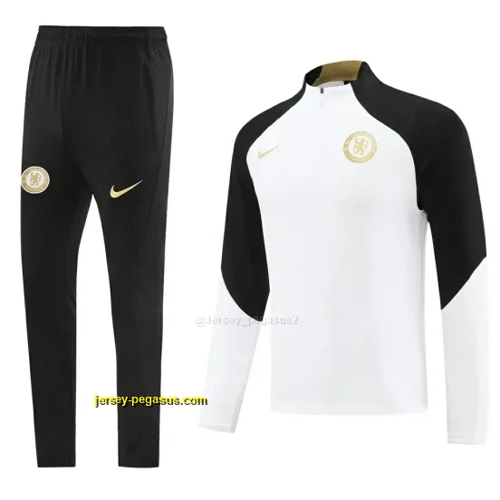 Chelsea White Half Zipper Jacket+Long Pants