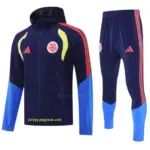 Colombia Navy Blue Full Zipper Hooded Jacket Tracksuit + Long Pants