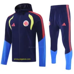 Colombia Navy Blue Full Zipper Hooded Jacket Tracksuit + Long Pants