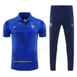 France Blue Polo Training Shirt + Long Pants Tracksuit