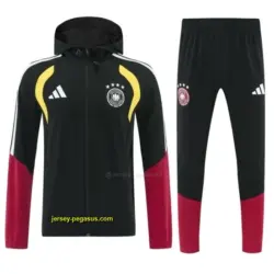 Germany Black Full Zipper Jacket Tracksuit + Long Pants