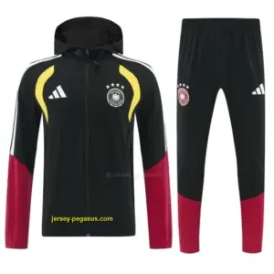 Germany Black Full Zipper Jacket Tracksuit + Long Pants