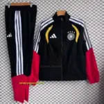 Germany Black with Red Full zipper Jacket Tracksuit+ long pants