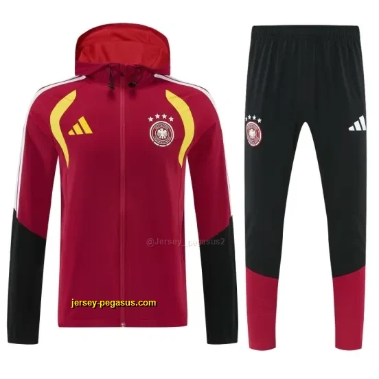 Germany Red Full Zipper Jacket Tracksuit + Long Pants