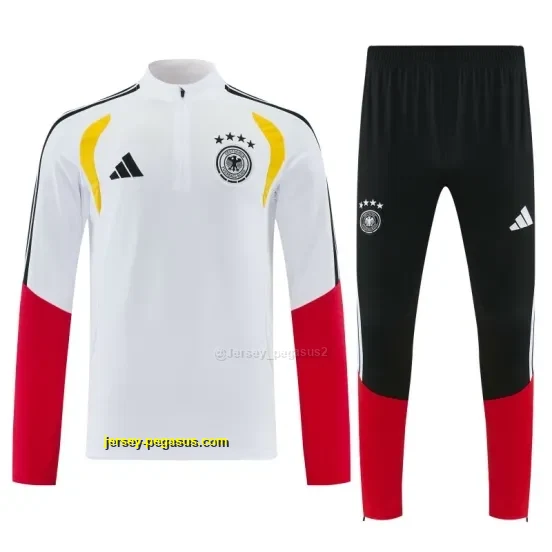 Germany White Half Zipper Jacket Tracksuit + Long Pants