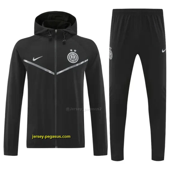 Inter Milan Black Full zipper Jacket Tracksuit+ long pants