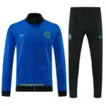 Inter Milan Blue Full Zipper Jacket Tracksuit + Black Long Pants