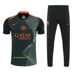 Inter Milan Dark Green with Fluid Wave Short Sleeve Tracksuit + Long Pants