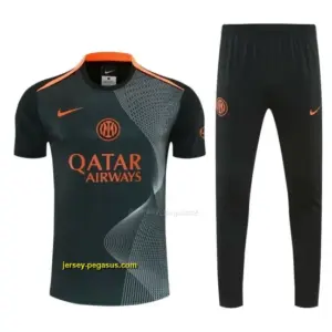Inter Milan Dark Green with Fluid Wave Short Sleeve Tracksuit + Long Pants