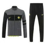 Inter Milan Grey & Black Full Zipper Jacket Tracksuit + Long Pants
