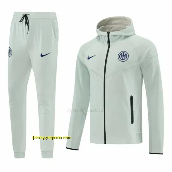 Inter Milan Light Mint Full Zipper Hooded Tracksuit + Long Pants
