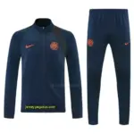 Inter Milan Navy Blue & Black Full Zipper Jacket Tracksuit + Long Pants