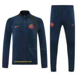 Inter Milan Navy Blue & Black Full Zipper Jacket Tracksuit + Long Pants