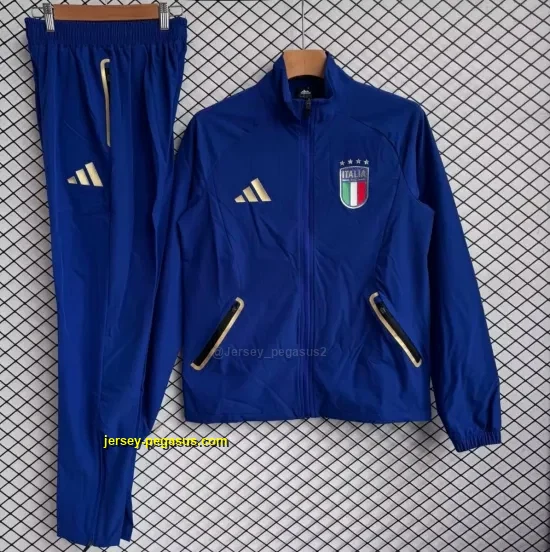 Italy Blue Full zipper Jacket Tracksuit+ long pants