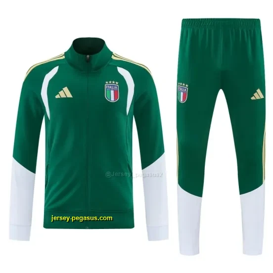 Italy Green Full Zipper Jacket Tracksuit + Long Pants