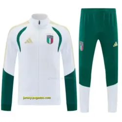 Italy White & Green Full Zipper Jacket Tracksuit + Long Pants