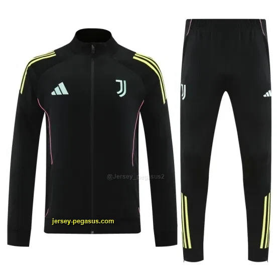 Juventus Black FULL Zipper Jacket Tracksuit +Long Pants