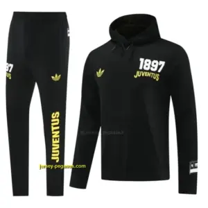 Juventus Black Hoodie Full Zipper Jacket + Long Pants