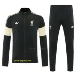 Liverpool Black & Cream Full Zipper Jacket Tracksuit + Long Pants