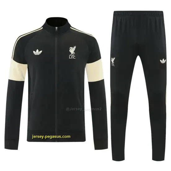 Liverpool Black & Cream Full Zipper Jacket Tracksuit + Long Pants