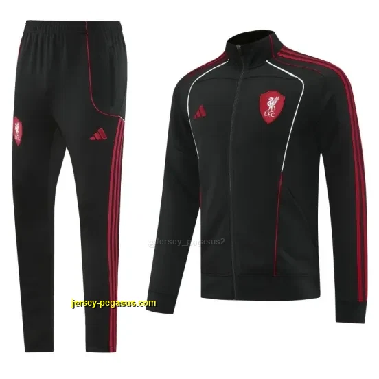 Liverpool FC Black Full zipper Jacket Tracksuit+ long pants