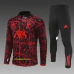 Liverpool Red Camouflage Half Zipper Jacket+Long Pants