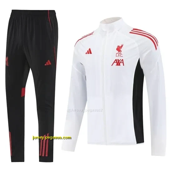 Liverpool White Half Zipper Jacket+Long Pants