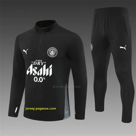 Manchester City Black Half Zipper Jacket+Long Pants