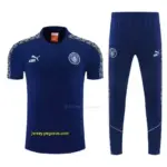 Manchester City Navy Blue Short Sleeve Tracksuit + Long Pants