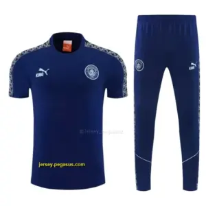 Manchester City Navy Blue Short Sleeve Tracksuit + Long Pants