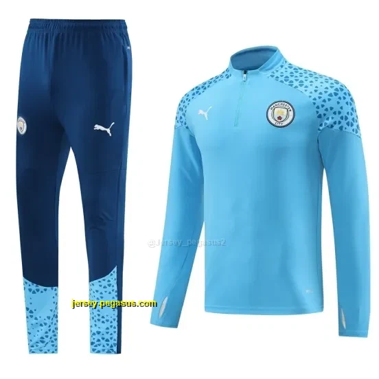 Manchester City Sky Blue Half Zipper Jacket+Long Pants