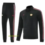 Manchester United Black Full Hoodie Zipper Jacket +Long Pants