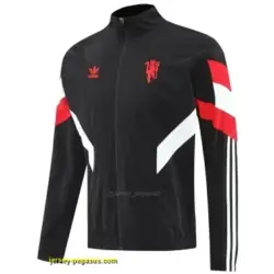 Manchester United Black Half Zipper Jacket+Long Pants