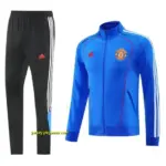 Manchester United Blue Full Zipper Jacket +Long Pants