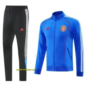 Manchester United Blue Full Zipper Jacket +Long Pants