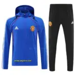 Manchester United Blue Full zipper Jacket Tracksuit+ long pants