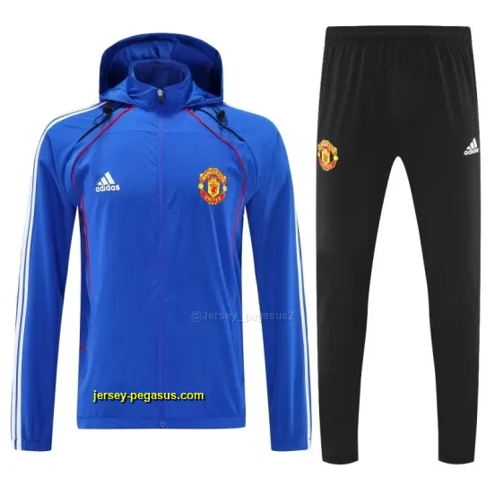 Manchester United Blue Full zipper Jacket Tracksuit+ long pants
