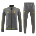 Manchester United Dark Gray Full Zipper Jacket+Long Pants