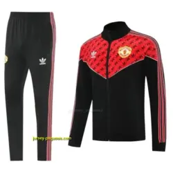 Manchester United RedBlack Full Zipper Jacket +Long Pants