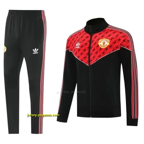 Manchester United RedBlack Full Zipper Jacket +Long Pants
