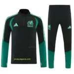 Mexico Black Half Zipper Jacket Tracksuit + Long Pants
