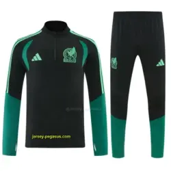 Mexico Black Half Zipper Jacket Tracksuit + Long Pants