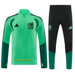 Mexico Green Half Zipper Jacket Tracksuit + Long Pants
