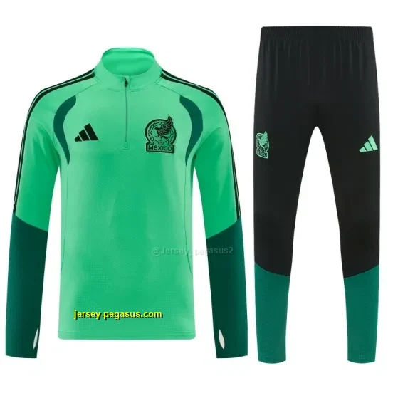 Mexico Green Half Zipper Jacket Tracksuit + Long Pants