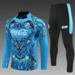 Napoli Light Blue Camouflage Half Zipper Jacket+Long Pants