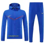 Nike Blue Full Zipper Hooded Jacket Tracksuit + Long Pants